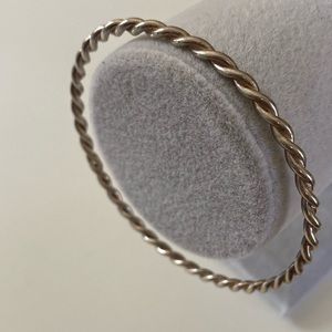 925 Silver handmade twisted bangle